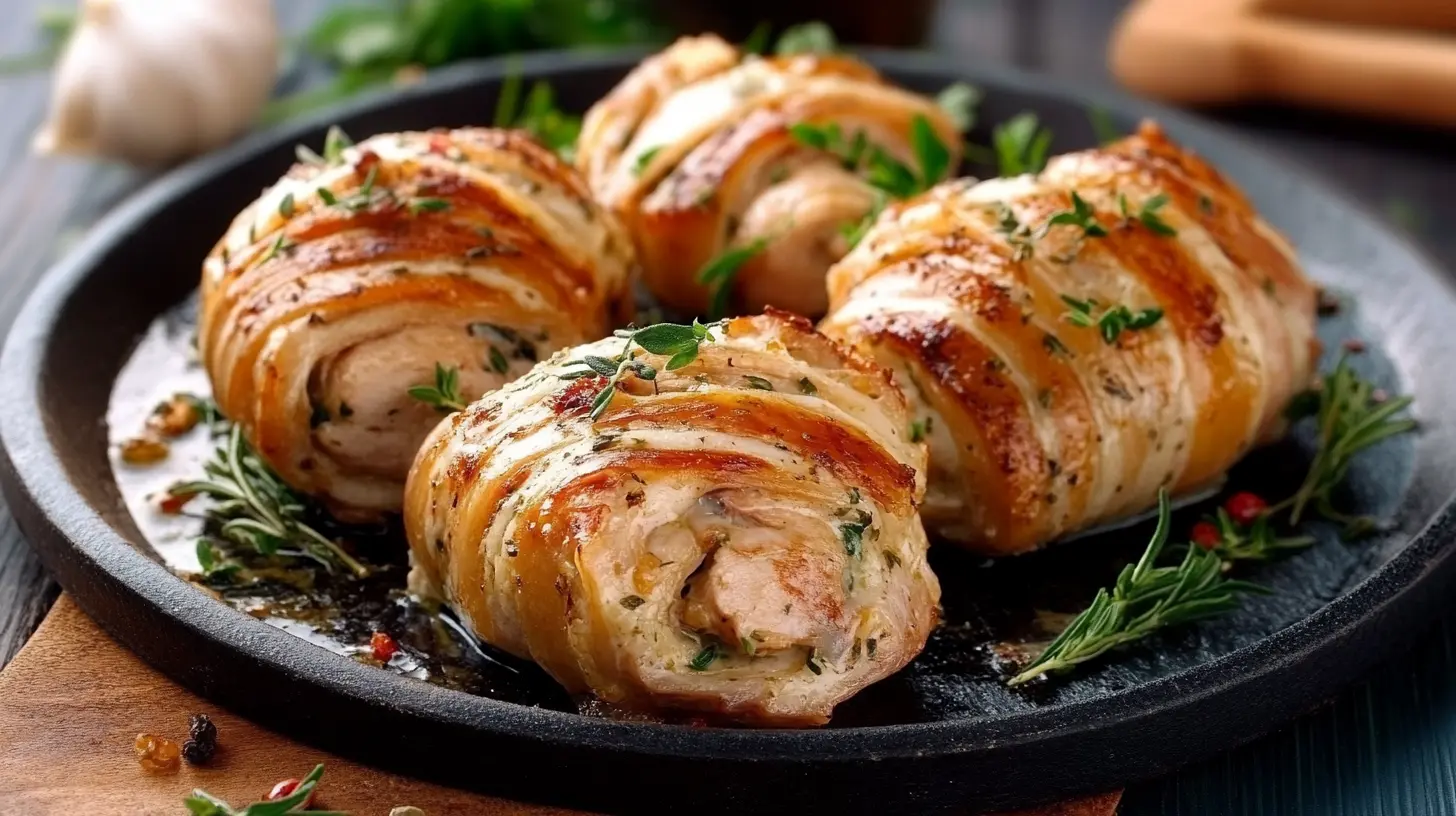 Délicieuses paupiettes de veau cuisinées au Cookeo, avec une sauce crémeuse et des herbes fraîches.