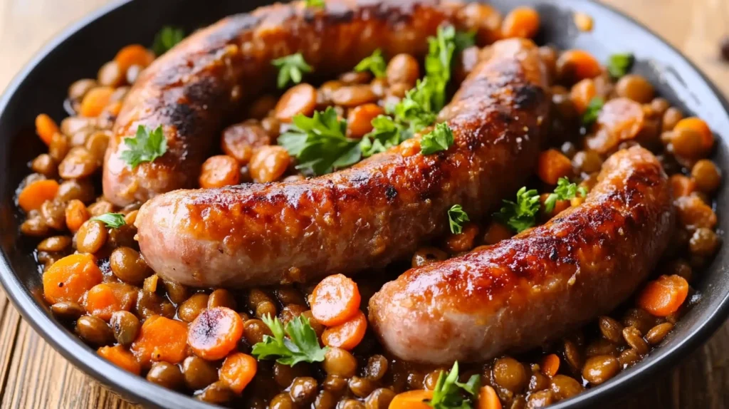 Lentilles saucisses Cookeo, plat mijoté.