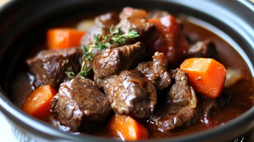 Joue de boeuf recette façon grand chef, tendre et savoureuse, braisée avec légumes, SavoryGlobe