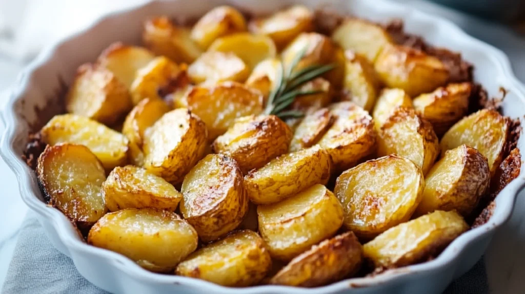 Pommes de terre grenaille au four, rôties et dorées avec herbes et épices, recette facile et savoureuse pour un accompagnement parfait.