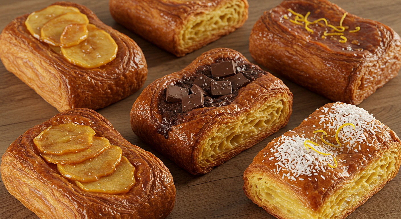 Kouign amann doré et croustillant, fraîchement sorti du four, présenté sur une table rustique pour un dessert breton authentique.