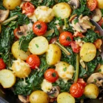 🥬 Recette Blette : Poêlée de blettes, pommes de terre, tomates cerises et champignons, un plat facile et sain.
