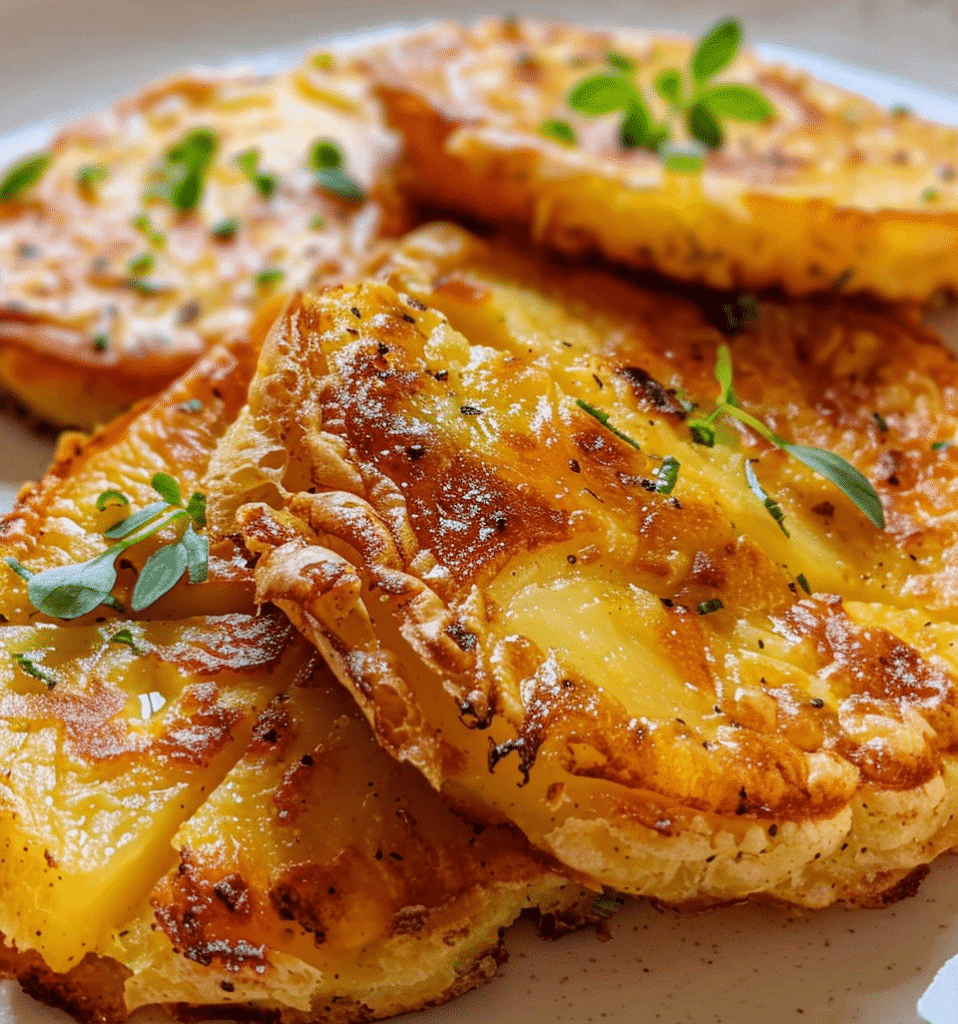 Galette de pomme de terre dorée et croustillante préparée selon une recette de galette de pomme de terre facile signée SavoryGlobe.